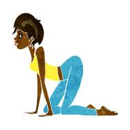 cartoon sexy woman on all fours N13