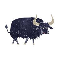 cartoon annoyed hairy ox N8
