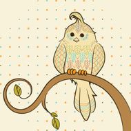 Vector doodle background with bird