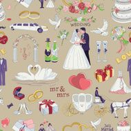 Seamless pattern with wedding icons N2