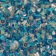 Seamless abstract pattern sealife and marine