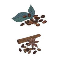 colored doodle coffee beans N2