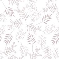 Leaves and berry seamles brown pattern