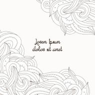 Hand drawn black and white doodle corners illustration