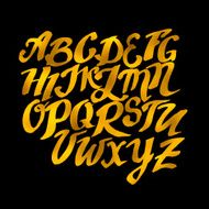 Gold Hand drawn Alphabet Pattern Vector Eps10 illustration dood