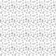 Seamless doodle pattern with elements of leisure travel