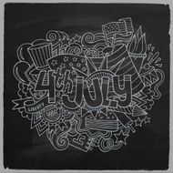 4th July Independence Day hand lettering and doodles elements N3