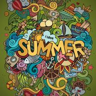 Doodles abstract decorative summer background N5