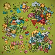 Summer and vacation symbols objects