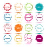 Set of colorful hand drawn scribble circles vector design template