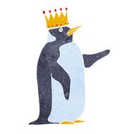 cartoon penguin wearing crown N4