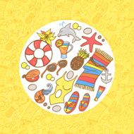 Summer beach pattern circle