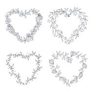 Set of hand drawn wreaths