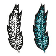 Doodling hand drawn amazing feathers with patterns N7