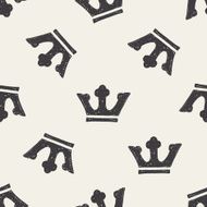 doodle king crown seamless pattern background N6