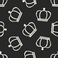 doodle king crown seamless pattern background N8