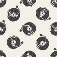 doodle music disk seamless pattern background N2