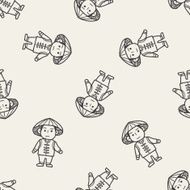 Vietnamese doodle seamless pattern background N2