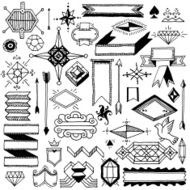 Hand drawn vintage doodle abstract design elements Vector illustration