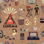 Colored Hand drawn cinema pattern