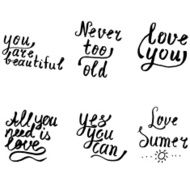 Set of hand drawn text lettering an inspirational saying N2