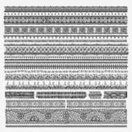 Hand drawn vector line border set N2