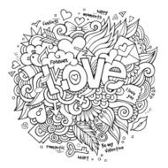 Love hand lettering and doodles elements sketch N3