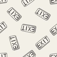exit doodle seamless pattern background N2