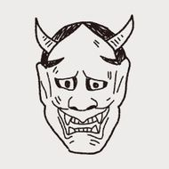 Japan ghost mask doodle N6