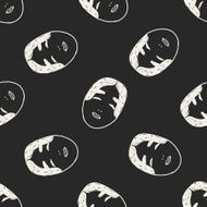 japan mask doodle seamless pattern background N2