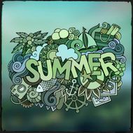 Summer hand lettering and doodles elements N11