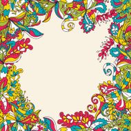 Abstract hand-drawn wave floral pattern N74