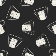 Onigiri doodle seamless pattern background N2