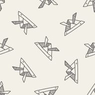 paper samurai helmet doodle seamless pattern background N2