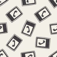 restaurant sign doodle seamless pattern background N6