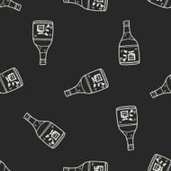 sake doodle seamless pattern background N4