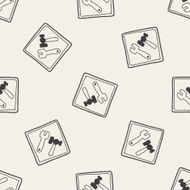 tool fix sign doodle seamless pattern background N2