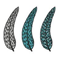 Doodling hand drawn amazing feathers with patterns N8