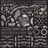 Hand-drawn set of vintage elements N3