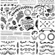 Hand-drawn set of vintage elements N4