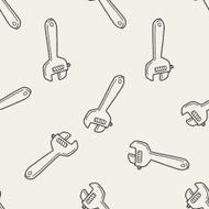 wrench doodle seamless pattern background N9