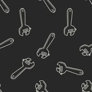 wrench doodle seamless pattern background N10