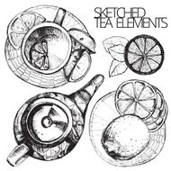 Hand drawn sketch vector tea set N26