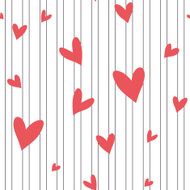 Seamless vector striped pattern with hearts N4