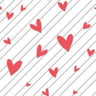 Seamless vector striped pattern with hearts N5