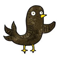 cartoon waving bird N29