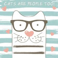 Cute cat with glasses N2