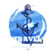 Travel vintage banner Sea nautical design N2