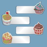 Price tag label with a cupcake
