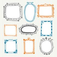 Cute hand drawn frames Vintage photo frames N2